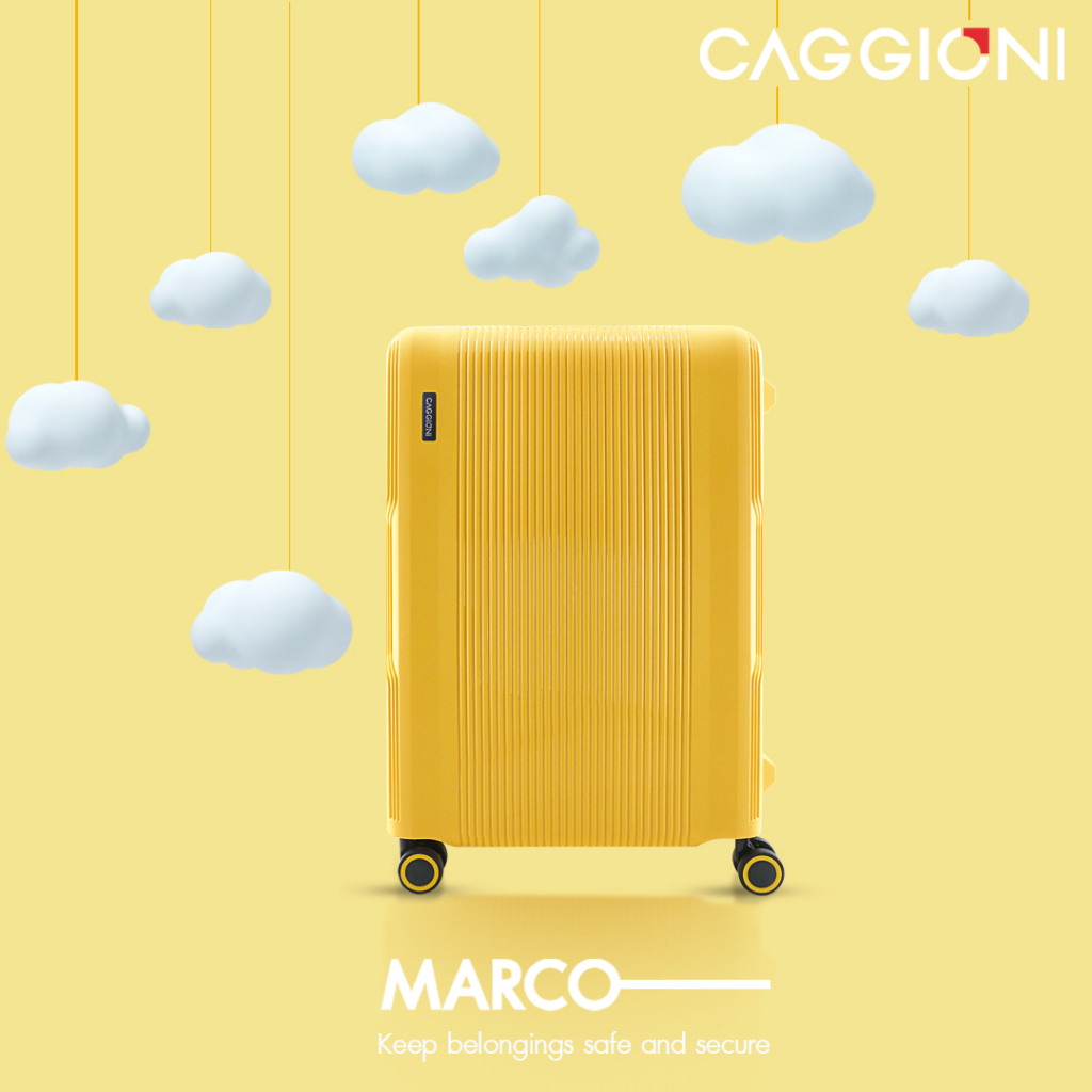 CAGGIONI กระเป๋าเดินทางแบบโครง รุ่นมาโคร C22011 - สีเหลือง