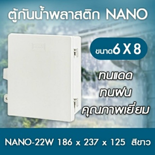 NANO ตู้กันน้ำพลาสติก มีฝาเปิด - ปิด ขนาด 6x8 นิ้ว ( สีขาว )