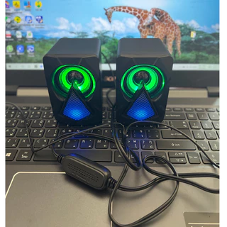 ลำโพงต่อคอมพิวเตอร์และโน๊ตบุ๊ค คู่ ซ้าย ขาว สาย USBรุ่นX2
