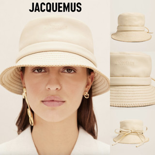 [เก็บ code ลดเพิ่ม 1500]พร้อมส่งในไทย📦JACQUEMUS Le bob Mentalo Leather Bucket Hat**หนังเเท้