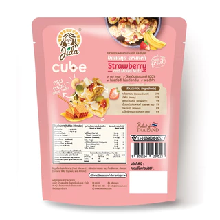 Jida Cube กล้วยกรอบผสมสตรอว์เบอร์รีและธัญพืช ขนาด 30 กรัม Banana Crunch Strawberry and Mixed Nuts