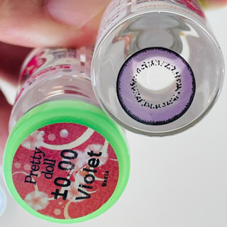 New ** Pretty Doll Violet สีม่วง Contact lens คอนแทคเลนส์ Bigeyes บิ๊กอาย ตาโต โทนแบ๊ว แบ๊ว สายตาสั้น ค่าสายตา ตากลมโต