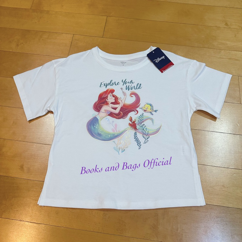 (Size XS-S) Disney Little Mermaid Crop top เสื้อยืดตัวสั้น สกรีนลาย แอลเรียล นางเงือก Home to my hea