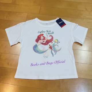 (Size XS-S) Disney Little Mermaid Crop top เสื้อยืดตัวสั้น สกรีนลาย แอลเรียล นางเงือก Home to my heart เสื้อครอป Ariel