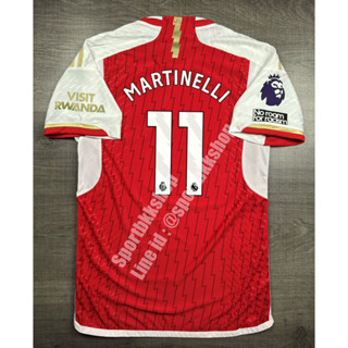 [Player] - เสื้อฟุตบอล Arsenal Home อาร์เซน่อล เหย้า 2023/24 เกรดนักเตะ อาร์ม EPL เบอร์ชื่อ 11 MARTINELLI