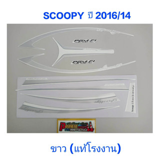 สติ๊กเกอร์ Scoopy ตัวใหม่ เเท้โรงงาน สีขาว ปี 2016 รุ่น 14