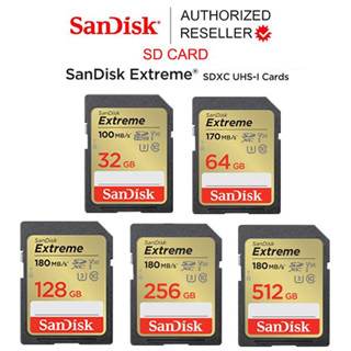 SanDisk Extreme SD Card SDHC / SDXC 256GB , 512GB เมมโมรี่การ์ด SDCARD แซนดิส ประกัน 10 ปี (SDSDXVV)