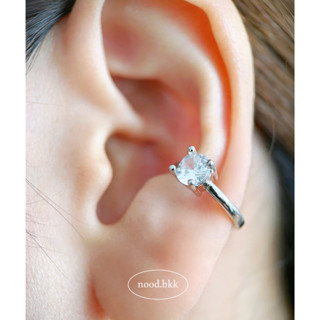 ต่างหูแบบหนีบ ต่างหูหนีบเกาหลี เพชรใหญ่ ไม่ต้องเจาะหู💍l Big Diamond Earcuff ✨nood.bkk