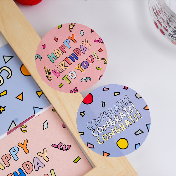 สติ๊กเกอร์ วันเกิด สติ๊กเกอร์แสดงความยินดี สติ๊กเกอร์แผ่น Happy birthday / Congrats