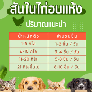 สันในไก่อบแห้ง ไม่เค็ม ไม่ปรุงรส ขนมหมา 100 กรัม (ใช้ไก่สด CP)