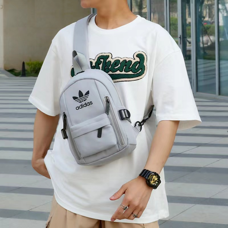 Adidasคุณภาพสูงกระเป๋าสะพาย กระเป๋ากีฬาลำลองผู้ชายและผู้หญิงกระเป๋าคาดหน้าอก