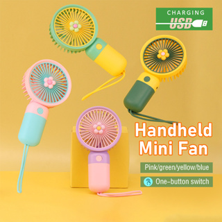 พัดลมมินิ แบบพกพา MINI USB Fan พัดลมมือถือ น้ำหนักเบา สีสันสดใส