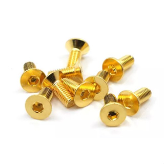 Yeah Racing M3x6 12.9 Hex Socket Flat Head gold (10) SHF-306GD