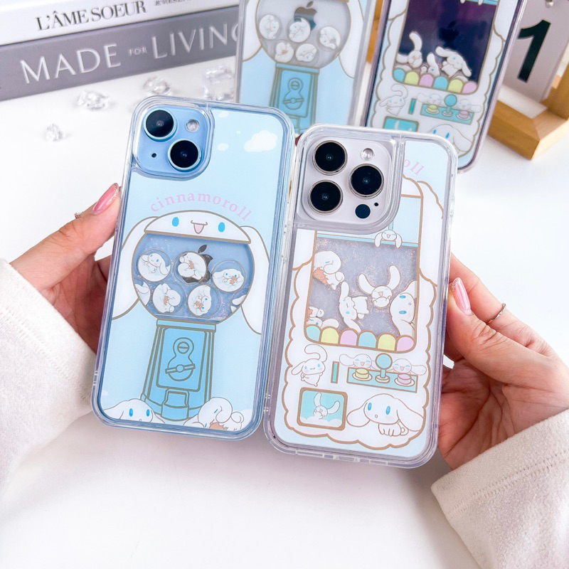 พร้อมส่งในไทย T5S78 เคสตู้น้ำชินนาม่อน ไหลได้ ลายตู้เกมส์กาชาปอง สำหรับ iPhone เคสไอโฟน i11-13Promax,14,14Pro,14Promax