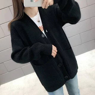 เสื้อคลุมคาร์ดิแกน คอวี แบบกระดุม ผ้าหนานิ่ม สวมใส่สบาย มี7สี