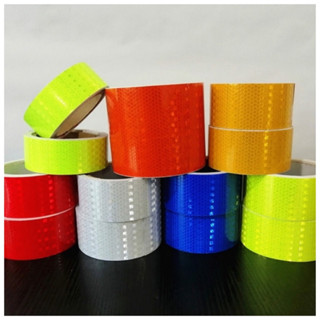 💢 เทปสะท้อนแสง สติ๊กเกอร์สะท้อนแสง ติดรถยนต์ Sticker เรืองแส…