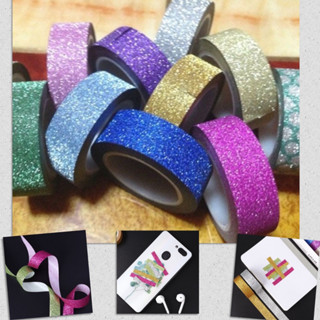 🌸 เทปกลิตเตอร์ เทปกาวกากเพชร Glitter Tape ยาว 5 เมตร DIY เทปกาวกลิตเตอร์ เทปกากเพชร 🌸