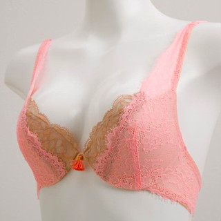 Annebra บราเสริมทรง ตะขอหลัง คอวี มีโครง เสริมฟองน้ำ Push up Mold bra Deep Vee รุ่น AB1-553 สีดำ, สีชมพู