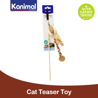 [76143] Kanimal Cat Teaser Toy ของเล่นแมว ไม้ล่อแมว รุ่นลูกบอลขน เพิ่มความสนุกสนาน สำหรับแมวทุกวัย ขนาด 40x5 ซม.