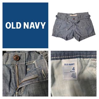 Old Navy กางเกงขาสั้น ผ้านิ่มสียีนส์ มีเข็มขัด ถักเปียแถม ของแท้ มือหนึ่ง เซลล้างสต๊อก