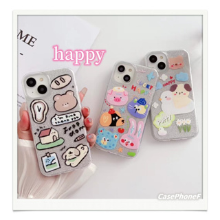 ✨ส่งของขวัญ✨เคส for iPhone 11 14 Pro Max Case for iPhone 12 13 ป้องกันการตก การป้องกัน การ์ตูน สาวน่ารักหัวใจ เรียบง่าย