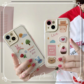 สไตล์ใหม่ เคสไอโฟน iphone 11 14 Pro Max น่ารัก การ์ตูน ลายปัก ความคิดสร้างสรรค์  เคส iphone 12 13 Pro Case for iPhone