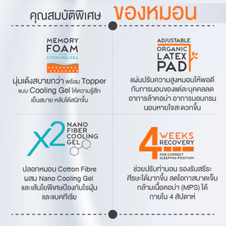 ERGOTREND ORTHOSPINE ADJUSTABLE ERGONOMIC PILLOW หมอนเพื่อสุขภาพปรับระดับสูงต่ำ