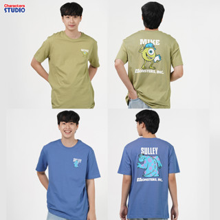 Disney Men Monsters university Mike Wazowski&amp;sully T-Shirt - เสื้อผู้ชายมอนสเตอร์ ลายไมค์วาซาวสกี้&amp;ซัลลี่ สินค้าลิขสิทธ์แท้100% characters studio