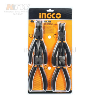 INGCO ชุดคีมหนีบแหวน ขนาด 7 นิ้ว จำนวน 4 ชิ้น รุ่น HCCPS01180 วัสดุทำจาก Carbon Steel แข็งแรง ทนทาน