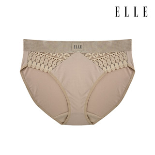 ELLE LINGERIE | กางเกงในรูปแบบ Bikini Lowrise คอลเลคชั่นลูกไม้สไตล์ปารีเซียน สีเบจ | รุ่น LU2869