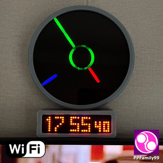 นาฬิกาเข็มแบบ LED ตั้งเวลาจาก WIFI เปลี่ยนสีทุกวัน | NTP Analog Clock,Addressable RGB LE