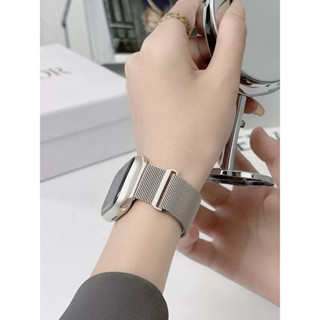 Apple Watch สาย iwatch8/7 new Milanese generation ultra metal s8 ระบายความร้อนได้ดี