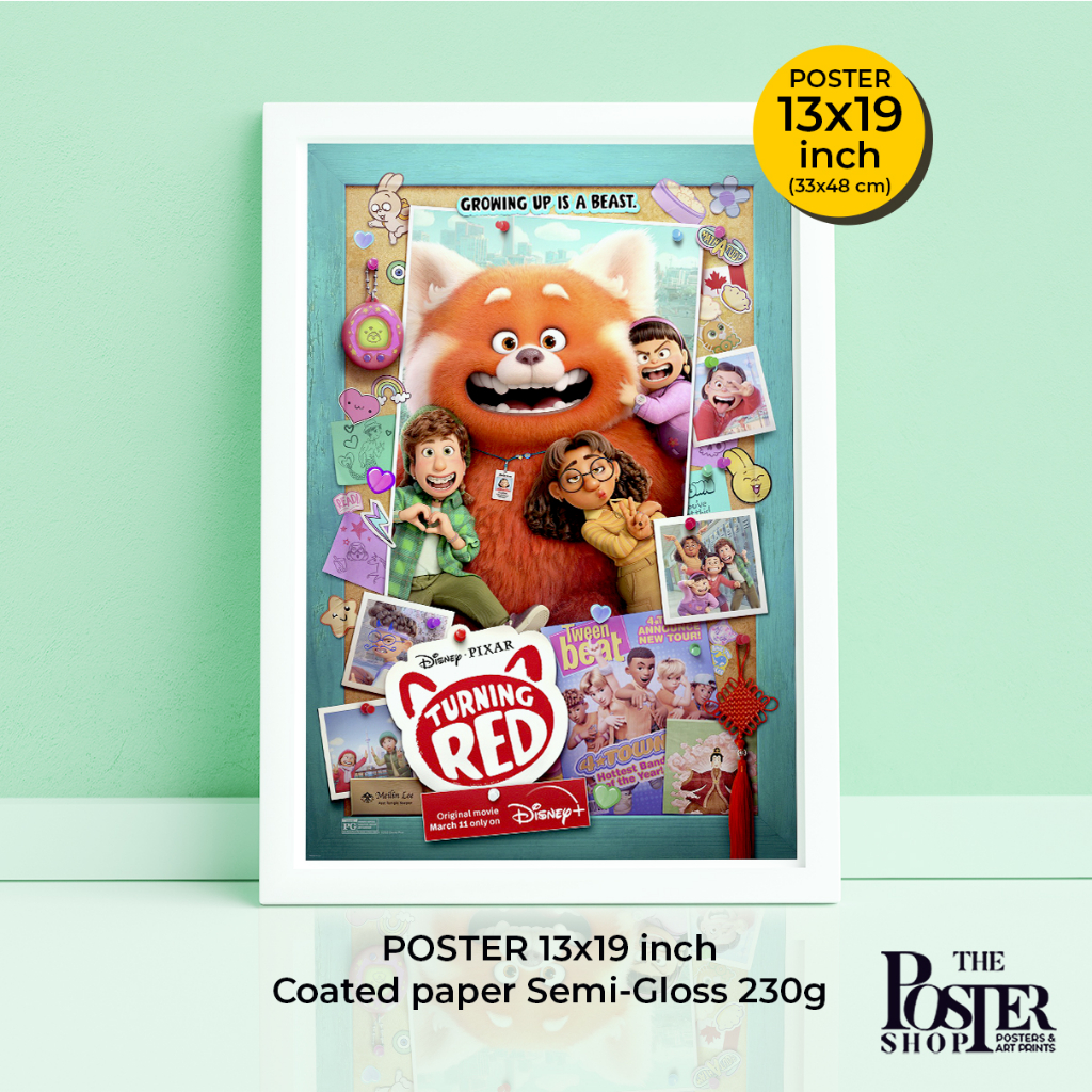 Turning Red Poster โปสเตอร์ แอนิเมชัน เขินแรงแดงเป็นแพนด้า Disney and Pixar’s  ภาพขนาด 33x48 cm