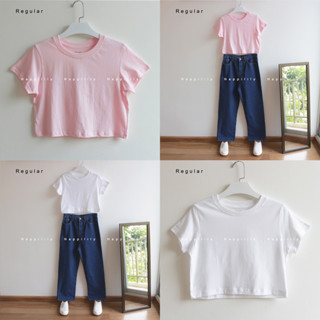 Crop Top เสื้อครอปแขนสั้น ทรงRegular ผ้าCotton100%