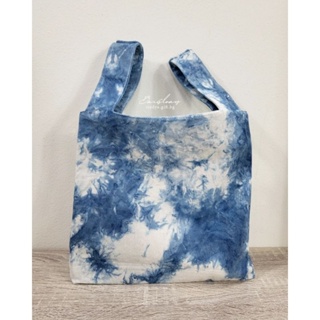 ถุงผ้า กระเป๋าผ้า tote bag, shopping bag มัดย้อม ขนาด 10.5×10.5"