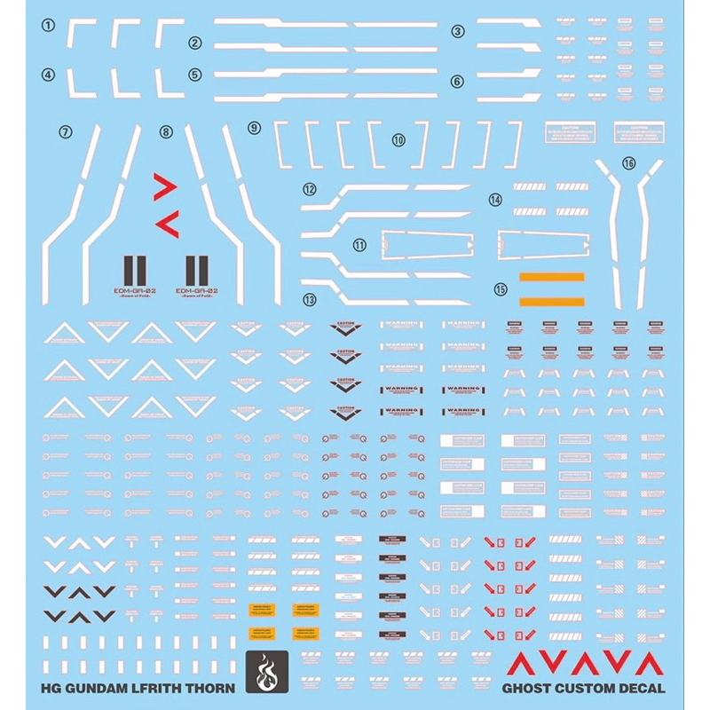 Water Decal for HG 1/144 Gundam Lfrith Thorn