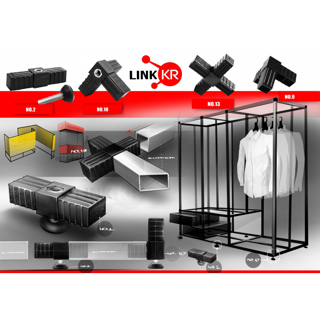 ข้อต่อพลาสติก 1นิ้ว -  3 ทางมุม ทนแดด ทนฝน แข๊งแรง อย่างดี ท่อเหลี่ยม อลู1นิ้ว - Link KR - No.9 - รูปที่ 3