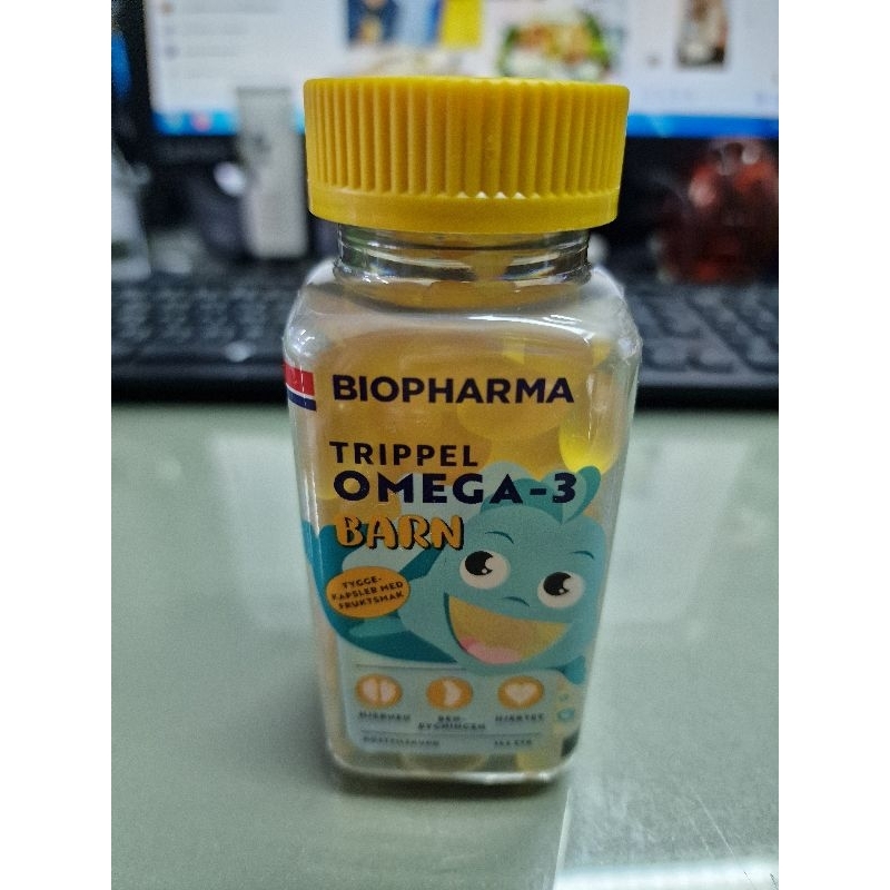 น้ำมันปลาเด็ก นอร์เวย์ สำหร้บเด็ก Biopharma trippel Omega-3  BARN