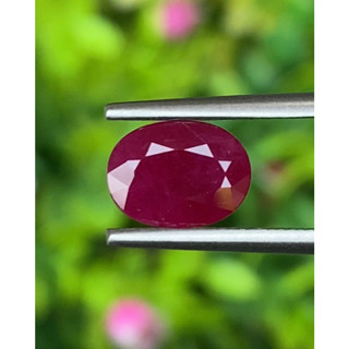 พลอย ทับทิม พม่า (Burmese Ruby Sapphire) *สีพิเศษ แดงเลือดนก (Pigeon Blood Red)* พร้อมใบเซอร์ 1.72 กะรัต พลอยแท้ อัญมณีม