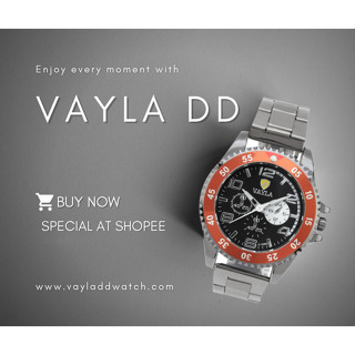 VAYLA DD นาฬิกาข้อมือผู้ชาย รุ่น W-1710 สายเหล็กสีดำ