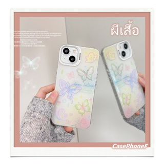 ✨ส่งของขวัญ✨เคส for iPhone 11 14 Pro Max Case for iPhone 12 13 ป้องกันการตก การป้องกัน ผีเสื้อ การ์ตูน สไตล์วรรณศิลป์