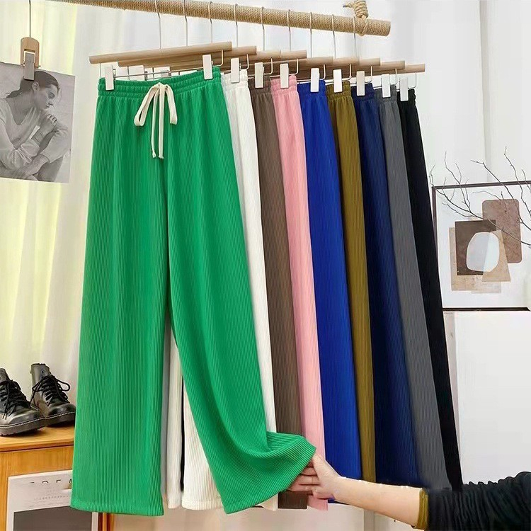 SUNBALEE 💚 กางเกงขายาว กางเกงแฟชั่น ผ้าร่อง กางเกงสำหรับผู้หญิง ผ้านิ่มใส่สบาย BKP