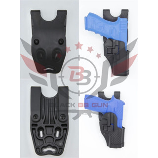 เพลทโหลดต่ำ ยี่ห้อ Black Hawk (เพลทลดต่ำ) (Low Ride Belt Loop)  ● คุณสมบัติ : 1. ช่วยทำให้ซองปืนอยู่ในตำแหน่งที่คล่องตัว