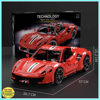 พร้อมส่ง!! ตัวต่อเลโก้จีน เลโก้รถเฟอร์รารี่  Ferrari488 รถซุปเปอร์คาร์ italian Super - Car Ferrari No.T5005 3608pcs+ARW