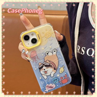 🍑CasePhoneg🍑ป้องกันการหล่น ขอบเต็ม iPhone 11 14 pro max การ์ตูน ลูกสุนัข สาวน่ารักหัวใจ หวานสวย case for iPhone 12 13