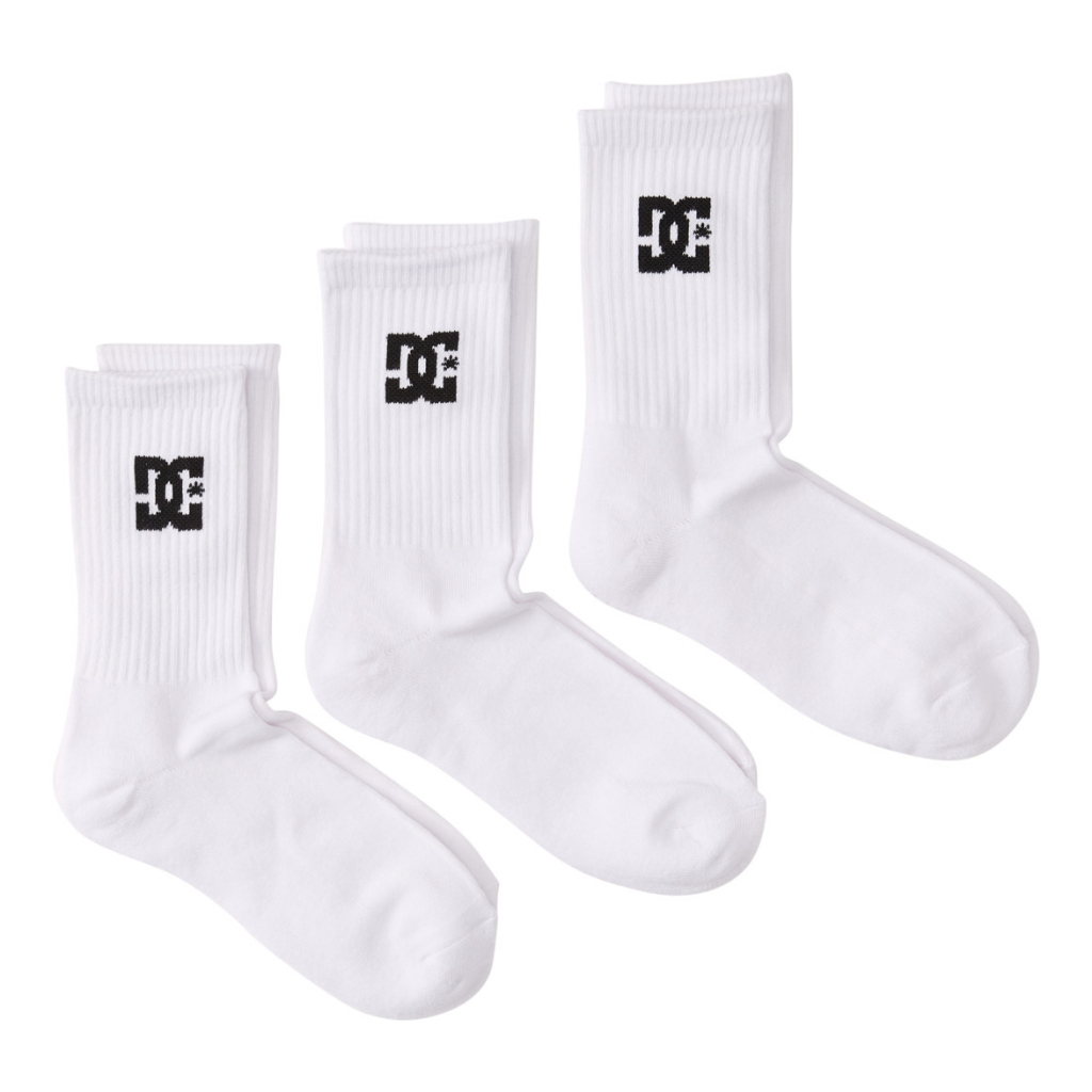 DC SHOES ถุงเท้า Crew Sock - Snow White [ADYAA03189-WBB0] [PACK 3 คู่]