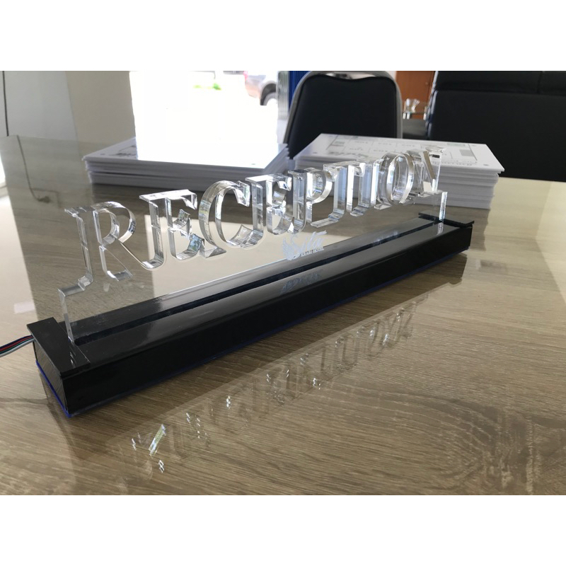 ป้ายreception อะคริลิคฐานไฟ