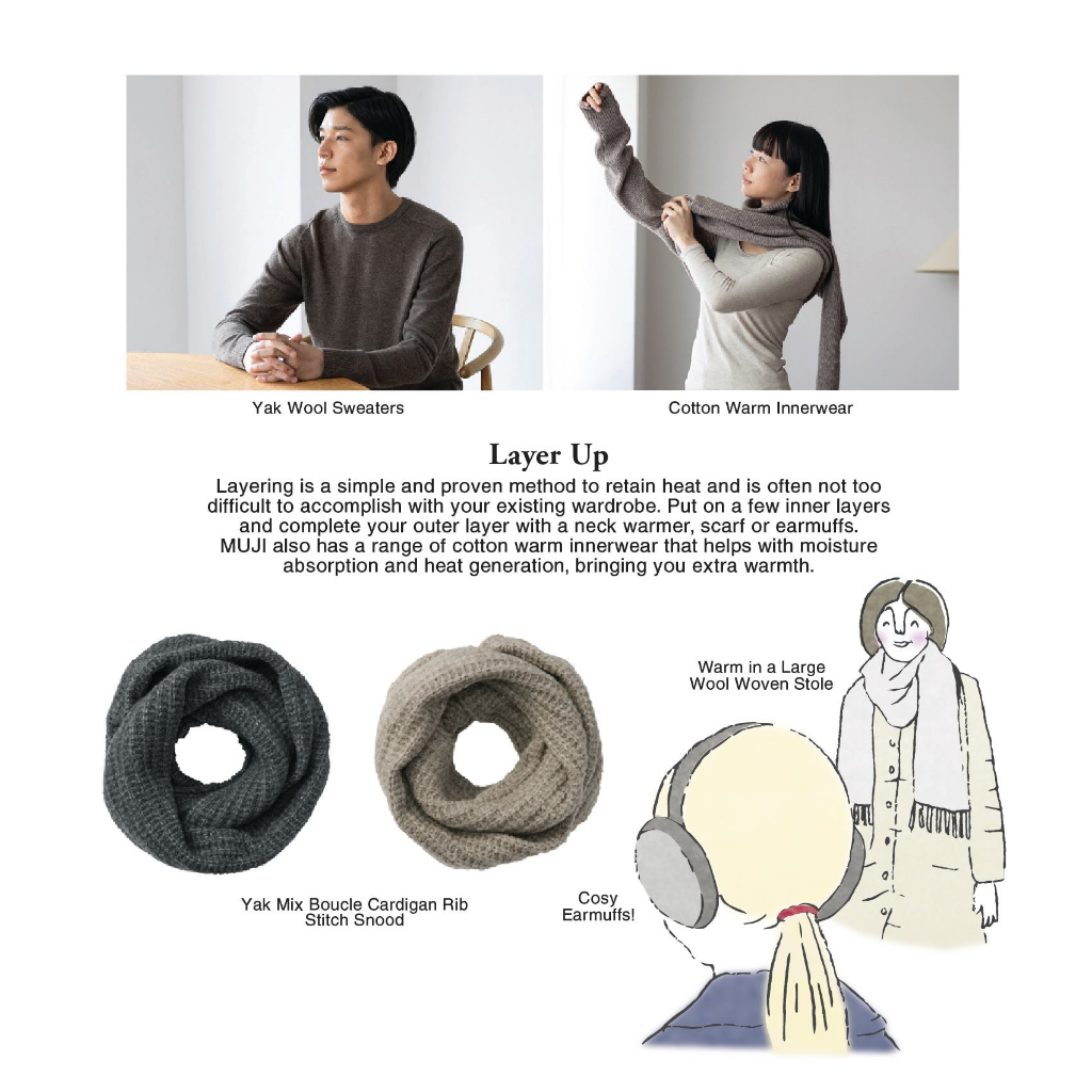 ผ้าพันคอ MUJI Yak Blend Snood ผ้าคลุม #22871853404