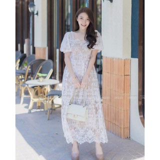 Dress เรียบหรู ดูดีดูแพง ใส่ได้ทุกโอกาสเลยนะคะ ผ้าลูกไม้เนื้อดี