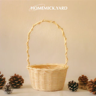 homemick.yard🤎 ตะกร้าหวายไส้ขาว กลุ่มขนาดเล็กราคาไม่เกิน💯 สานแน่น ทรงสวย มีให้เลือกหลายทรง ตกแต่งห้อง มินิมอล